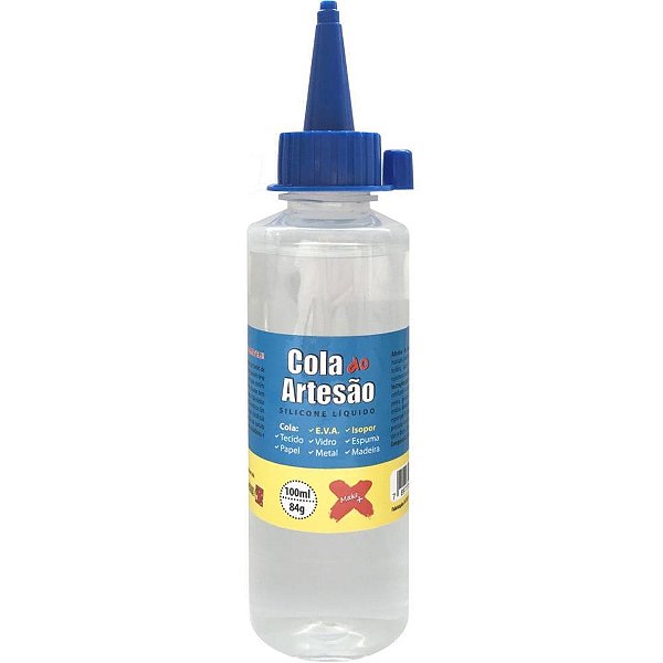 Cola para artesanato artesao silicone liquido 100ml - make+ (cx.c/12)