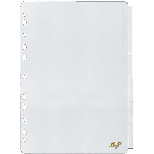 Divisoria fichario plastica a4 c/insercao c/6divorias - acp (unidade)