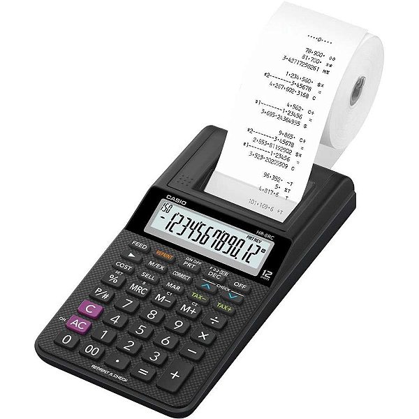 Calculadora de impressao 12 dig. disp.lcd preta c/fonte - casio (unidade)