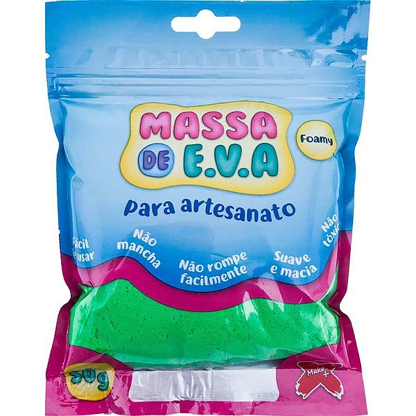 Massa de eva verde escuro 50g - make+ (unidade)