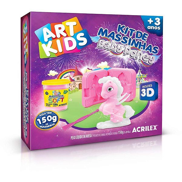 Massa para modelar criativa art kids baby poney 1 150g - acrilex (unidade)