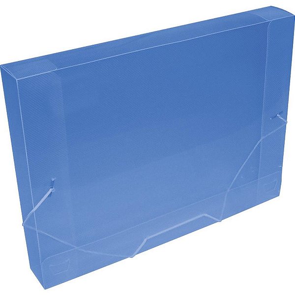 Pasta aba elastica plastica oficio 40mm azul - acp (pct.c/10)