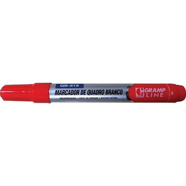 Pincel quadro branco qb213 recarregavel vermelho - gramp line (cx.c/12)