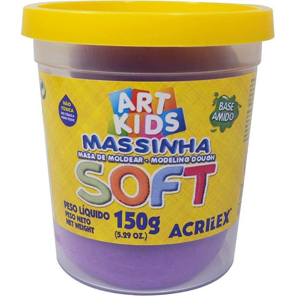 Massa para modelar soft 150g.violeta bs amido - acrilex (pote)