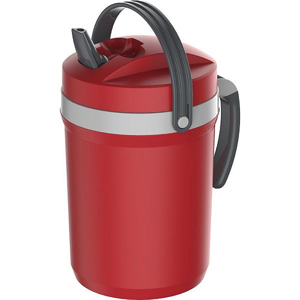Garrafao isotermico jarra flip top 2,5l verm/cinza - termolar (unidade)