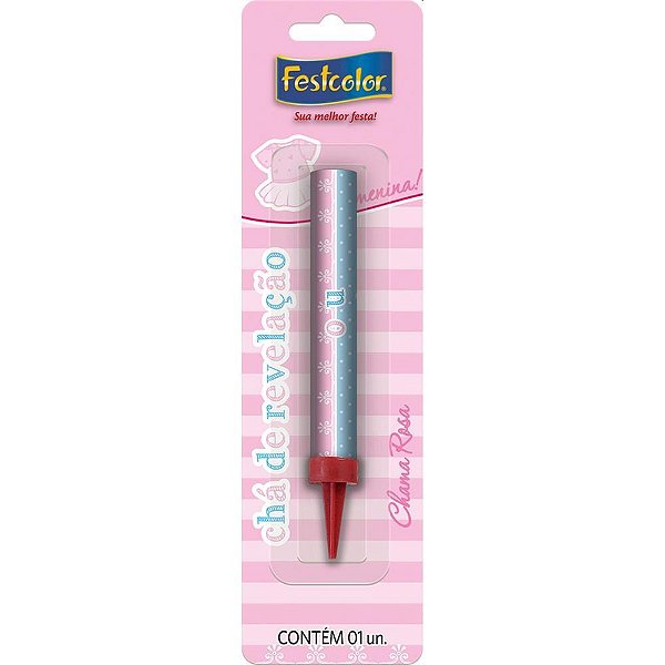 Vela para aniversario cha revelacao menina - festcolor (unidade)
