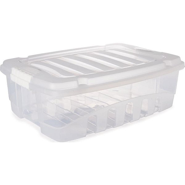 Caixa plastica multiuso gran box baixa incolor 9,3l - plasutil (unidade)
