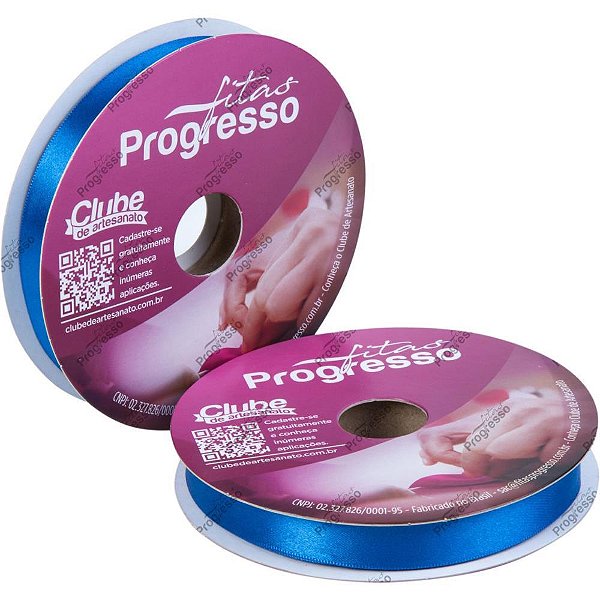 Fita de cetim 10mm 50m. azul royal 214 - fitas progresso (rolo)