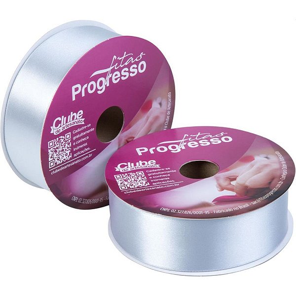 Fita de cetim 38mm 50m. prata 084 - fitas progresso (rolo)