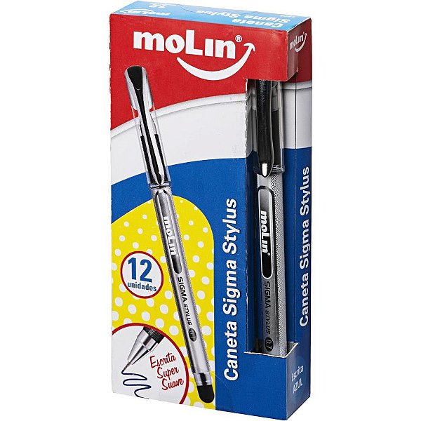 Caneta esferografica sigma stylus 0.7mm azul - molin (cx.c/12)