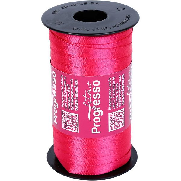 Fita de cetim 07mm 100m. pink 303 - fitas progresso (carretel)