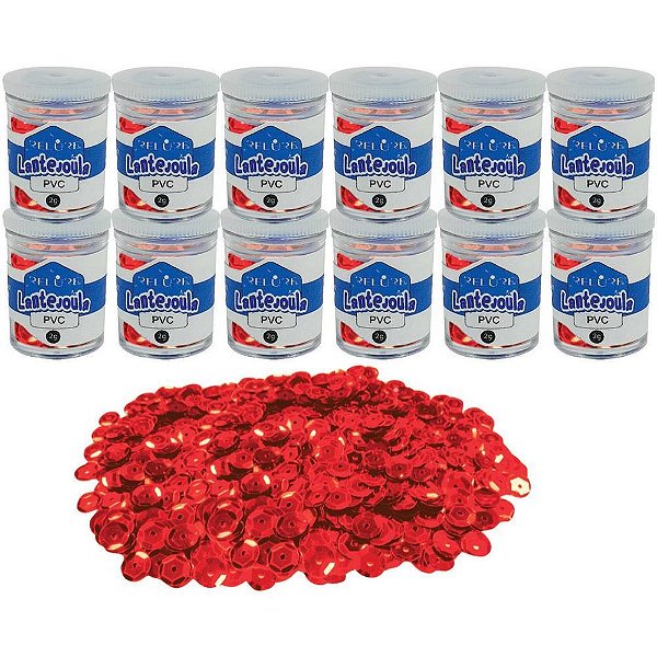 Lantejoula metalizada vermelho 10mm. pote 2g. - honey (pct.c/12)