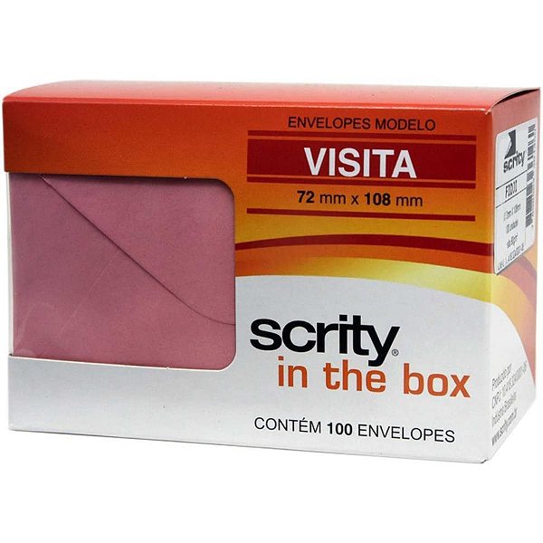 Envelope visita colorido 72x108 rosa claro fidji 80g - scrity (pct.c/100)