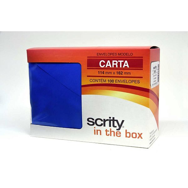 Envelope carta colorido 114x162 az. royal grecia 80g - scrity (pct.c/100)