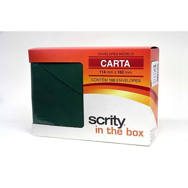Envelope carta colorido 114x162 vd.escuro brasil 80g - scrity (pct.c/100)
