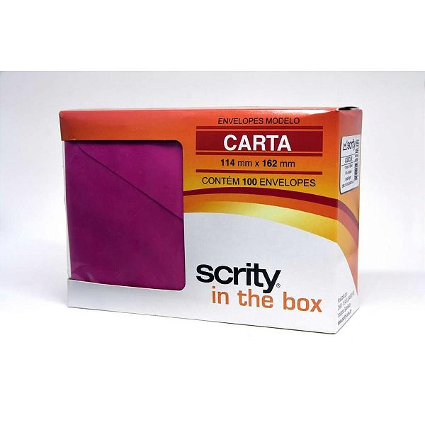 Envelope carta colorido 114x162 pink cancun 80g - scrity (pct.c/100)