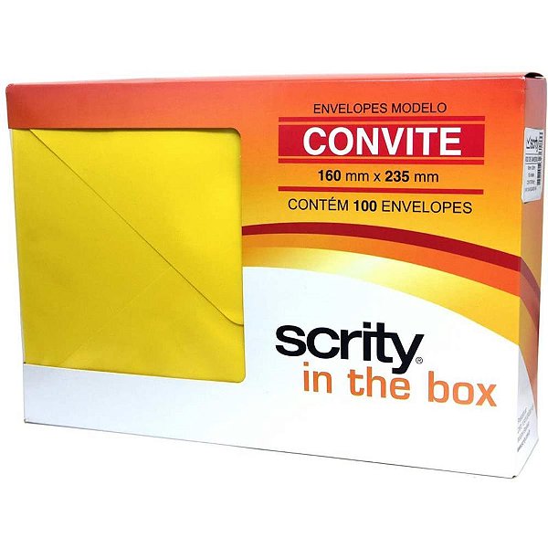 Envelope convite colorido 160x235 amarelo rio de jan.80g - scrity (pct.c/100)