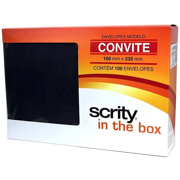 Envelope convite colorido 160x235 preto los angeles 80g - scrity (pct.c/100)