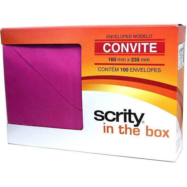 Envelope convite colorido 160x235 pink cancun 80g - scrity (pct.c/100)