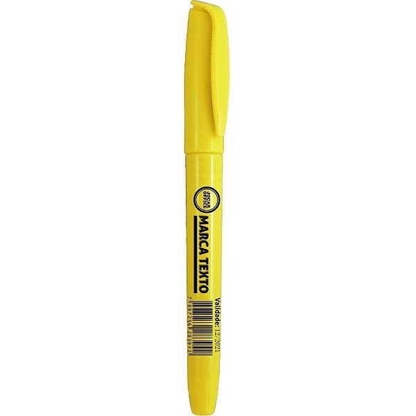 Caneta marca texto jocar amarelo slim - leonora (cx.c/12)