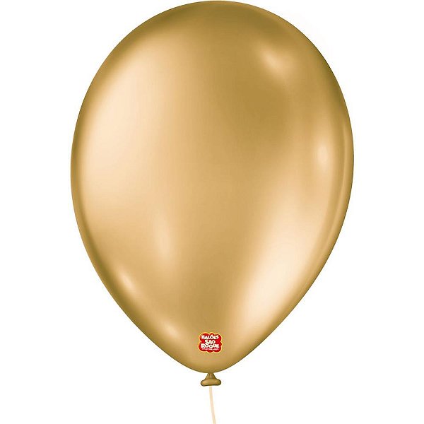 Balao 9 liso metalizado dourado - sao roque (pct.c/25)