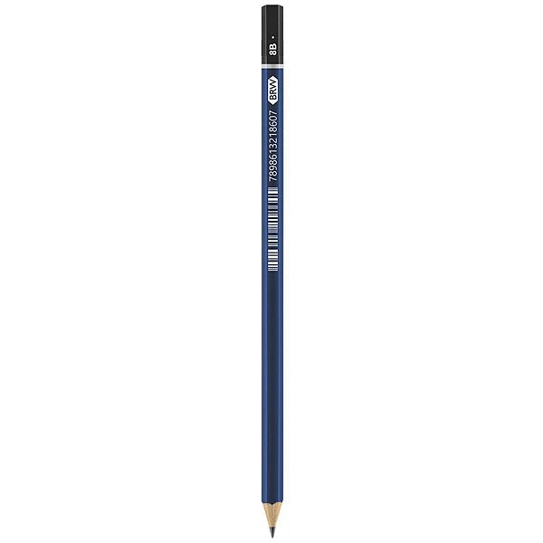 Lapis preto tecnico madeira 8b preto/macio - brw (bl.c/12)