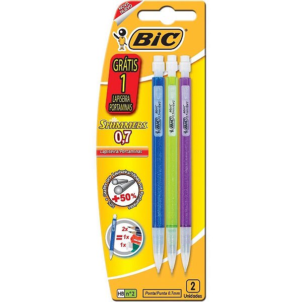 Lapiseira 0.7mm shimmers cores sortidas - bic (bl.c/03)