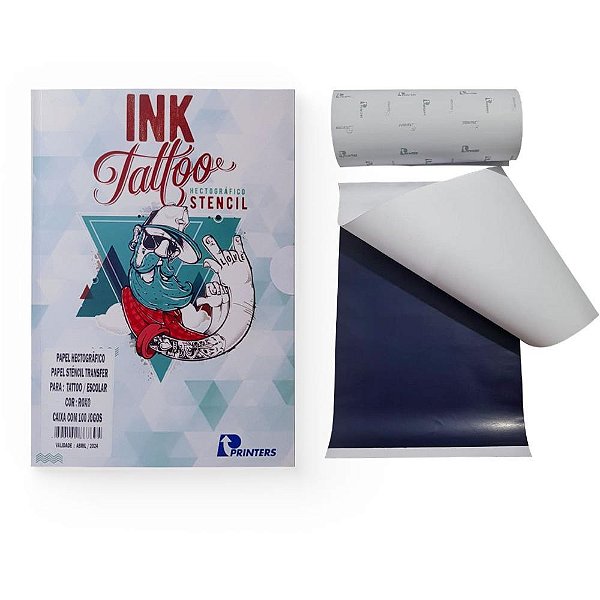 Papel hectografico estencil p/tatuagem roxo - printers (cx.c/100)