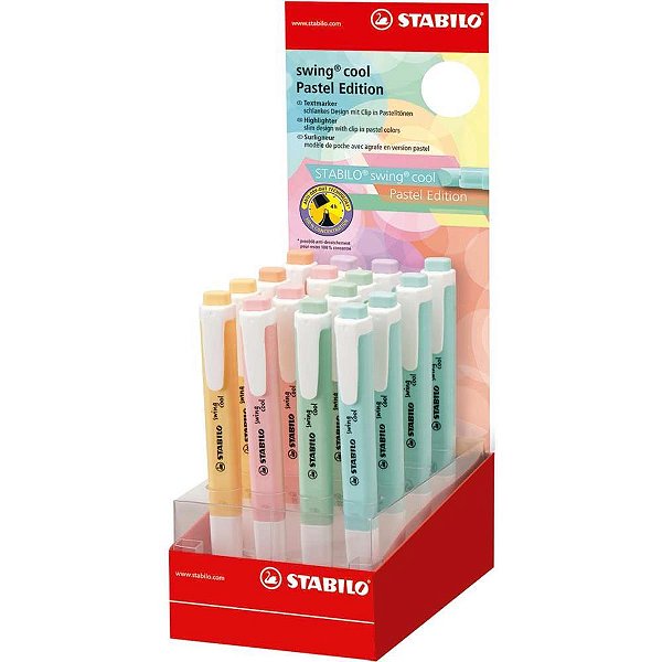 Caneta marca texto stabilo swing cool pastel 16co - sertic (dp.c/16)