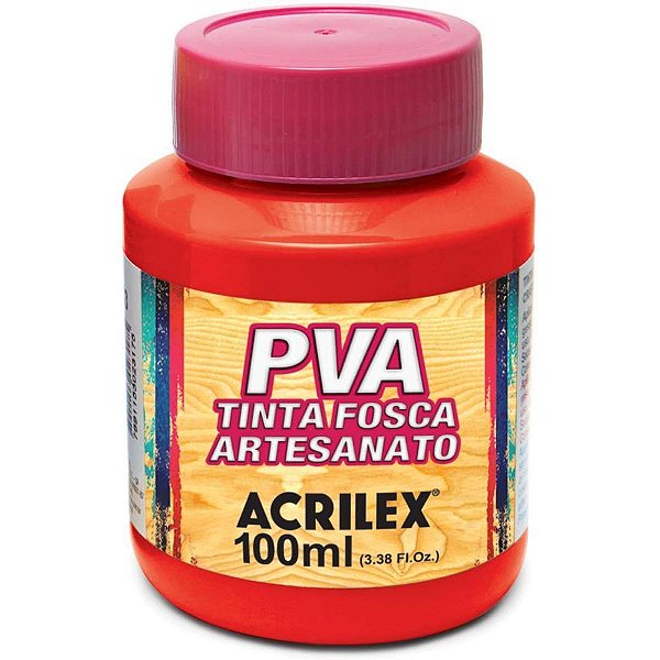 Tinta pva 100ml. vermelho vivo - acrilex (pct.c/06)