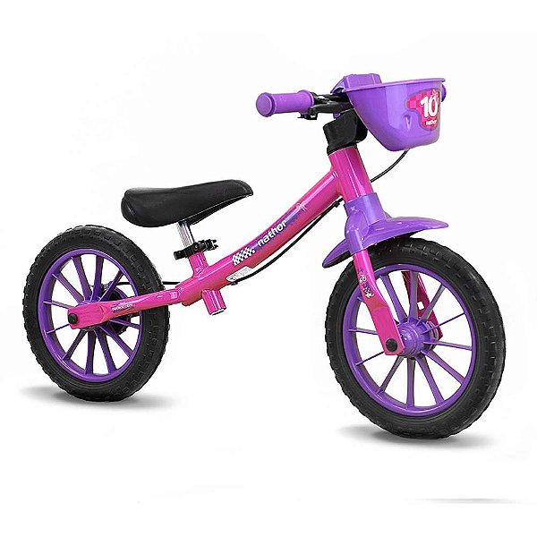 Bicicleta infantil balance bike feminina - nathor (unidade)