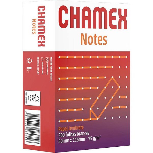 Bloco de anotacoes chamex notes 80x115mm 300fls. - chamex (caixinha)