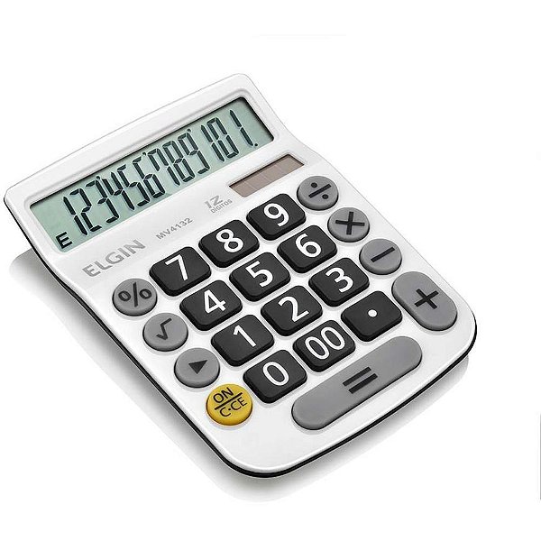 Calculadora de mesa 12 dig. visor lcd solar/bat br - elgin (unidade)