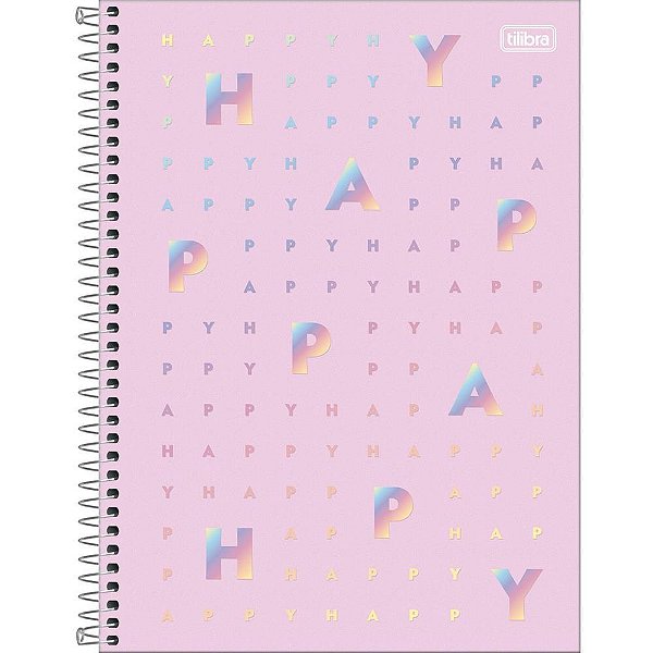 Caderno 10x1 capa dura happy 160fls. - tilibra (pct.c/04)
