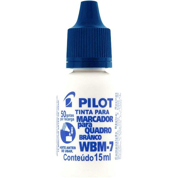Tinta marcador quadro branco reabastecedor wbm-7 azul 15ml - pilot (cx.c/12)