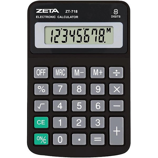 Calculadora de mesa 8 dig. zeta zt718 preta - procalc (unidade)