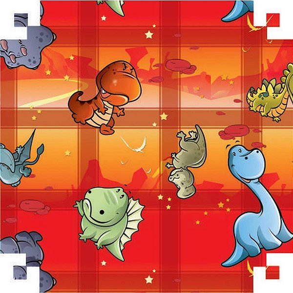 Papel presente bobina couche 60cm.mod.246 dinossauros - v.m.p. (bo-100mts)