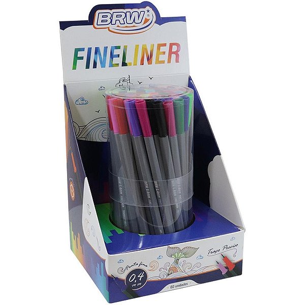 Caneta com ponta porosa fineliner 0.4mm 12 cores - brw (dp.c/60)