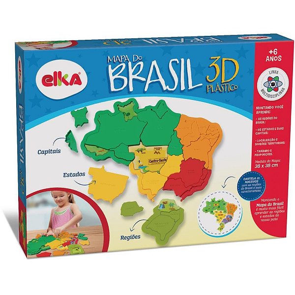 Brinquedo para montar mapa do brasil - elka (unidade)
