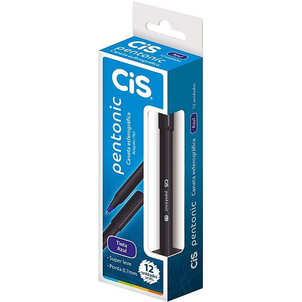 Caneta esferografica cis pentonic 0,7mm azul - sertic (cx.c/12)