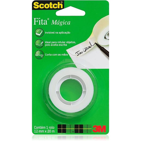 Fita invisivel scotch 810 12mmx20m corta faci - 3m (bl.c/01)