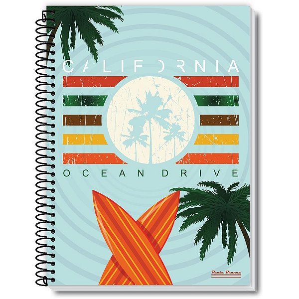 Caderno espiral 1/4 capa dura rox masculino 96fls. - pauta branca (pct.c/05)