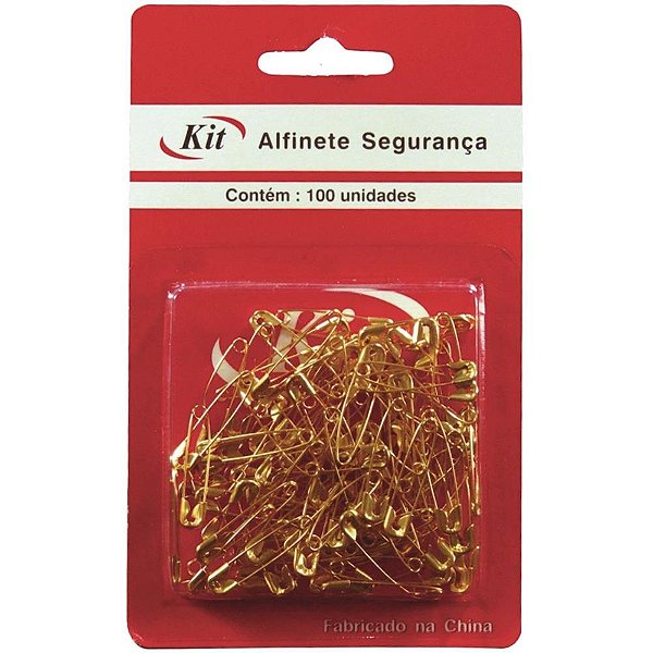Alfinete seguranca n.0 dourado - kit (ct.c/100)