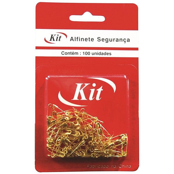 Alfinete seguranca n.000 dourado - kit (ct.c/100)