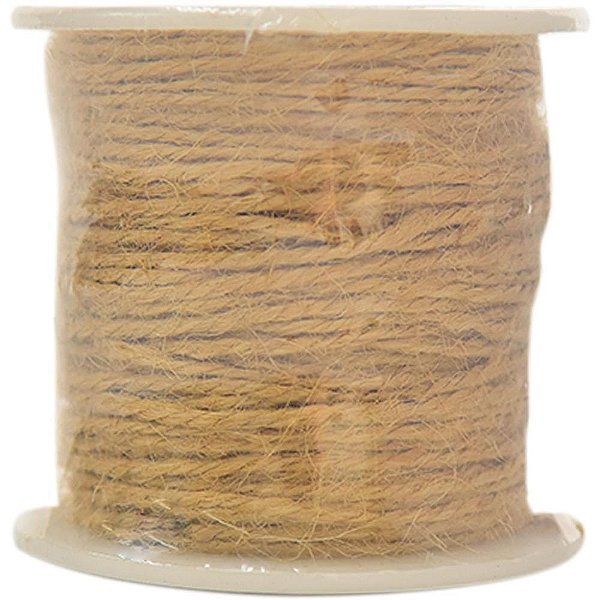 Fio de juta 2mm natural 50m. - kit (rolo)