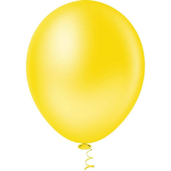 Balao 9 liso amarelo gran festa - riberball (pct.c/50)