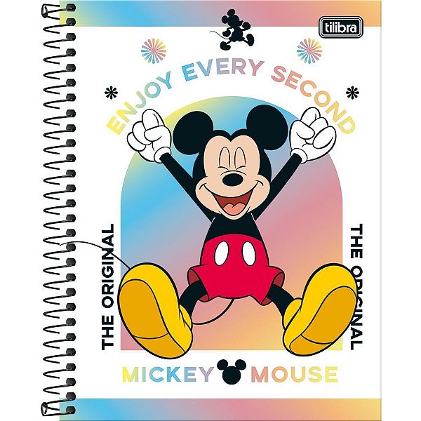 Caderno 01x1 cp.dura colegial mickey 80fls. - tilibra (pct.c/04)