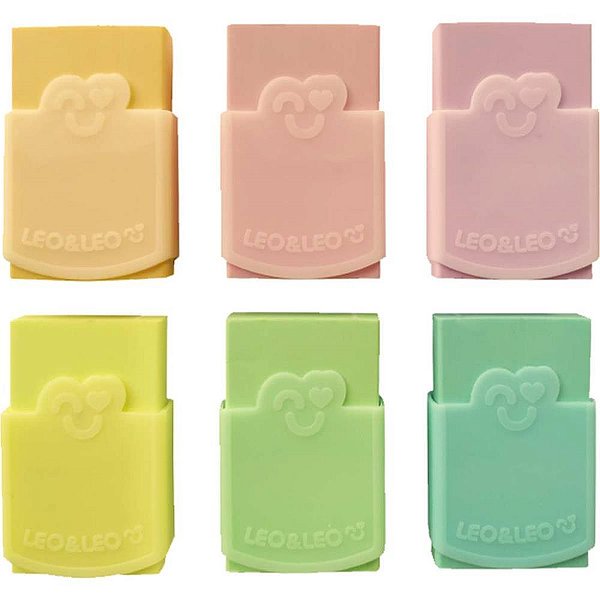 Borracha colorida plastica color pastel c/capa - leonora (pote-24)