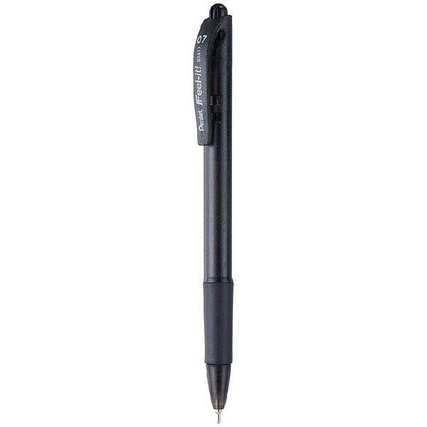 Caneta esferografica feel it 0,7mm preta - pentel (cx.c/12)