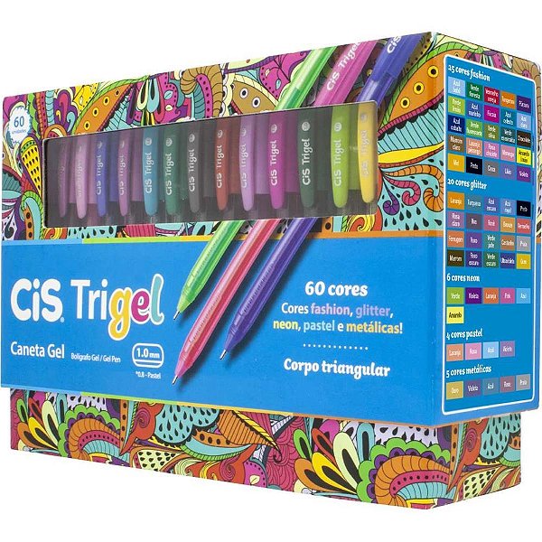 Caneta gel cis trigel 60 cores - sertic (dp.c/60)